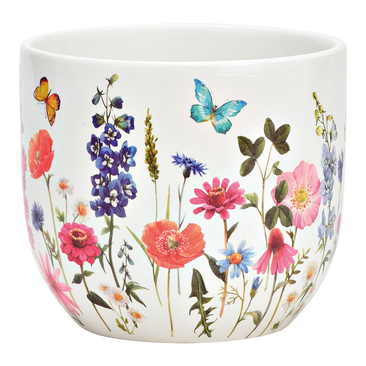 Vaso da fiori Prati in ceramica decorata colorata (L/H/D) 14x12x14cm