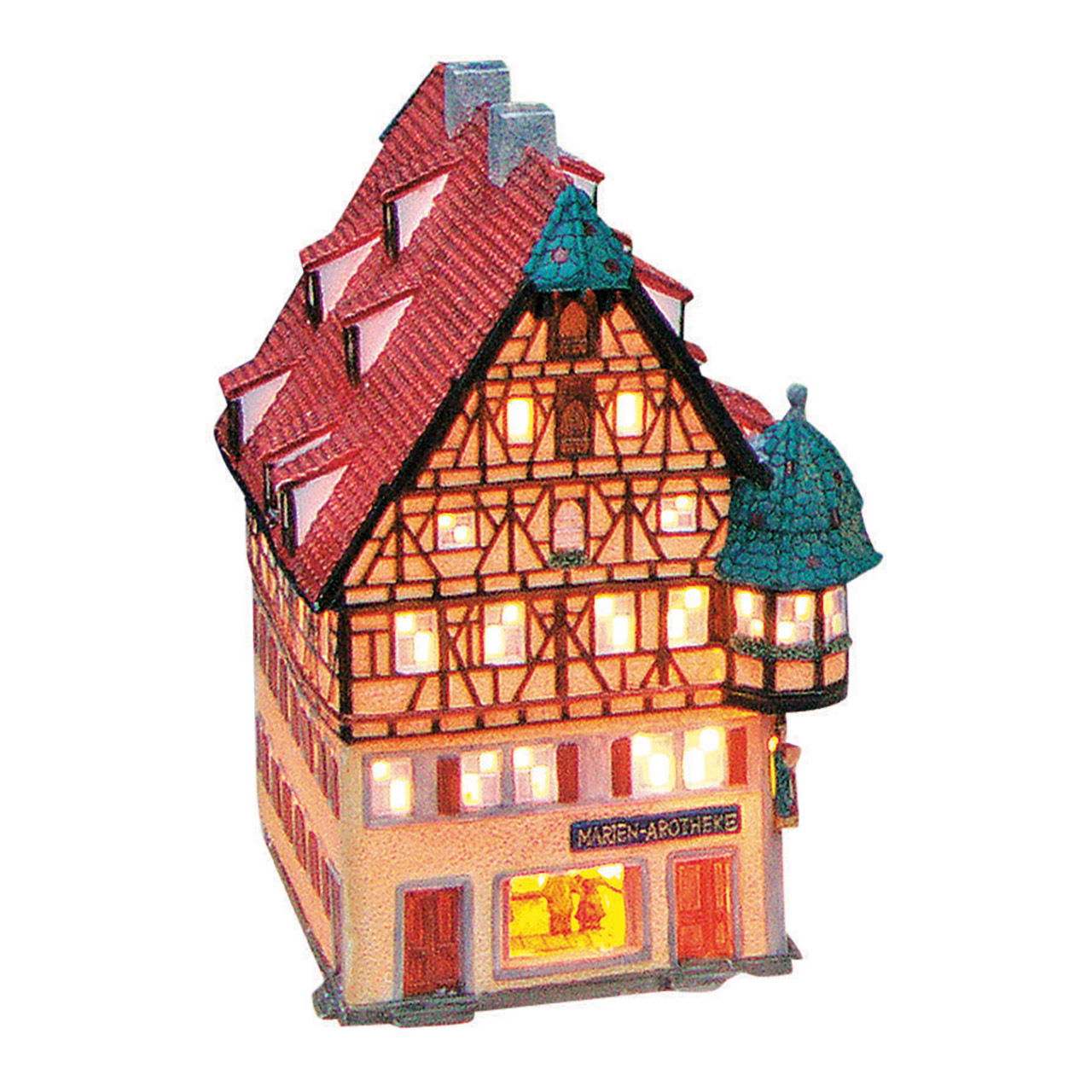 Lichthaus "Marien-Apotheke" Rothenburg aus Porzellan, Bunt (B/H/T) 15x19x10cm Lichthaus "Marien-Apotheke" Rothenburg aus Porzellan, Bunt (B/H/T) 15x19x10cm
