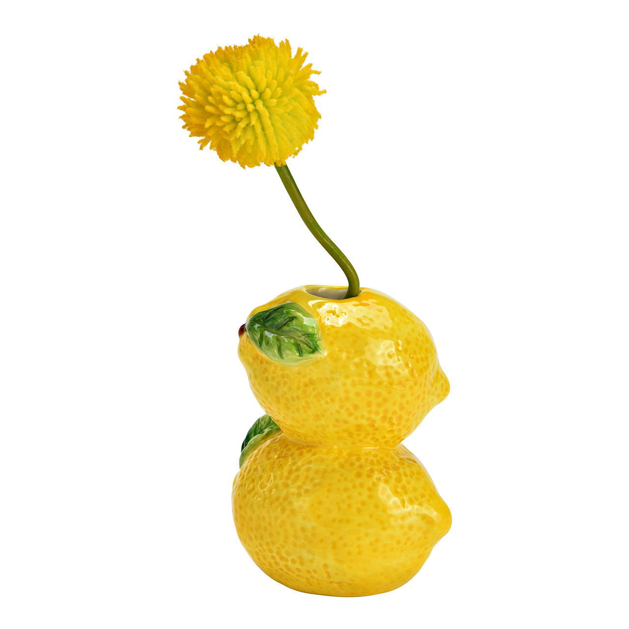 Ceramic lemon vase, yellow (W/H/D) 8x9x5cm