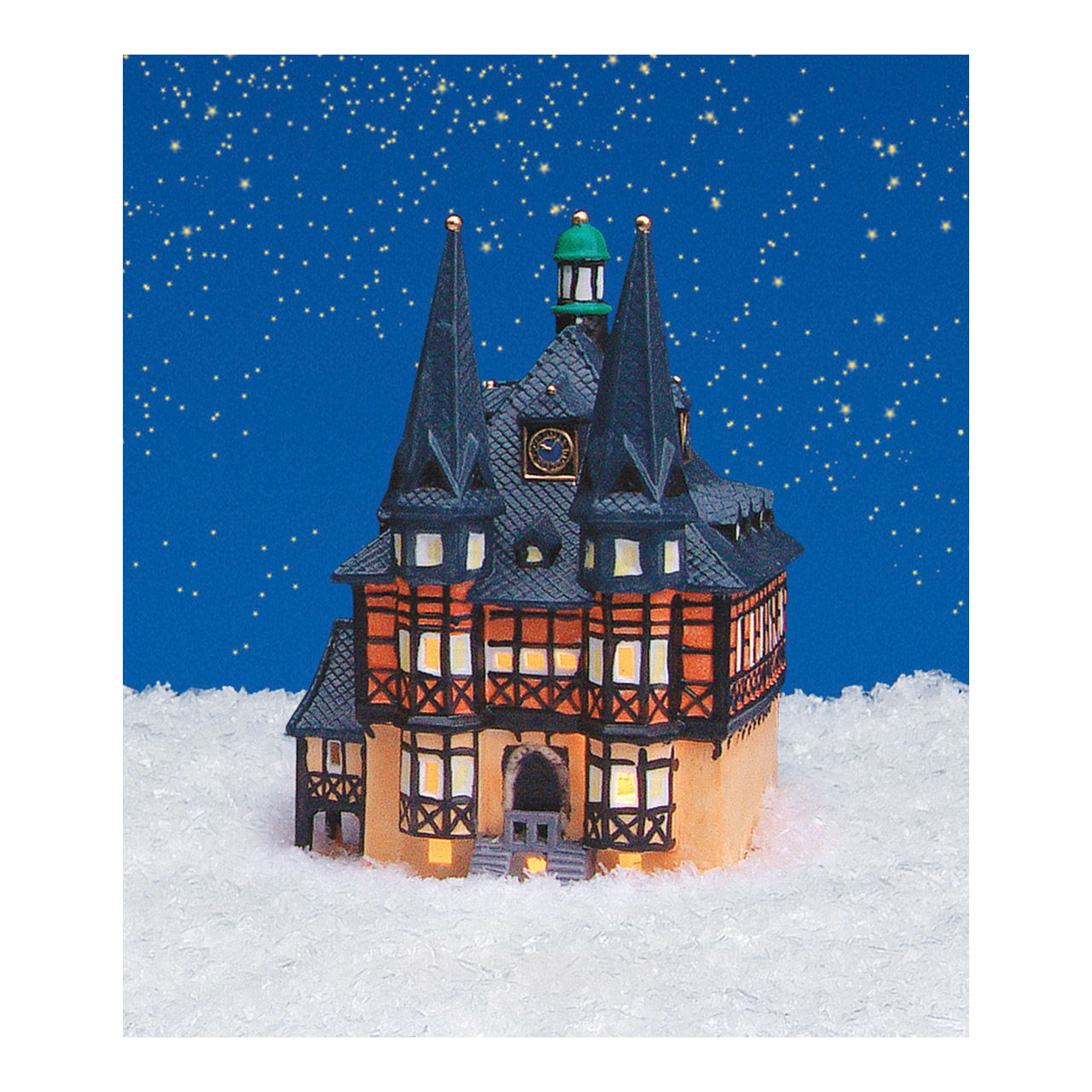 Hôtel de ville de Wernigerode/Harz en porcelaine, L12 x P13 x H20 cm