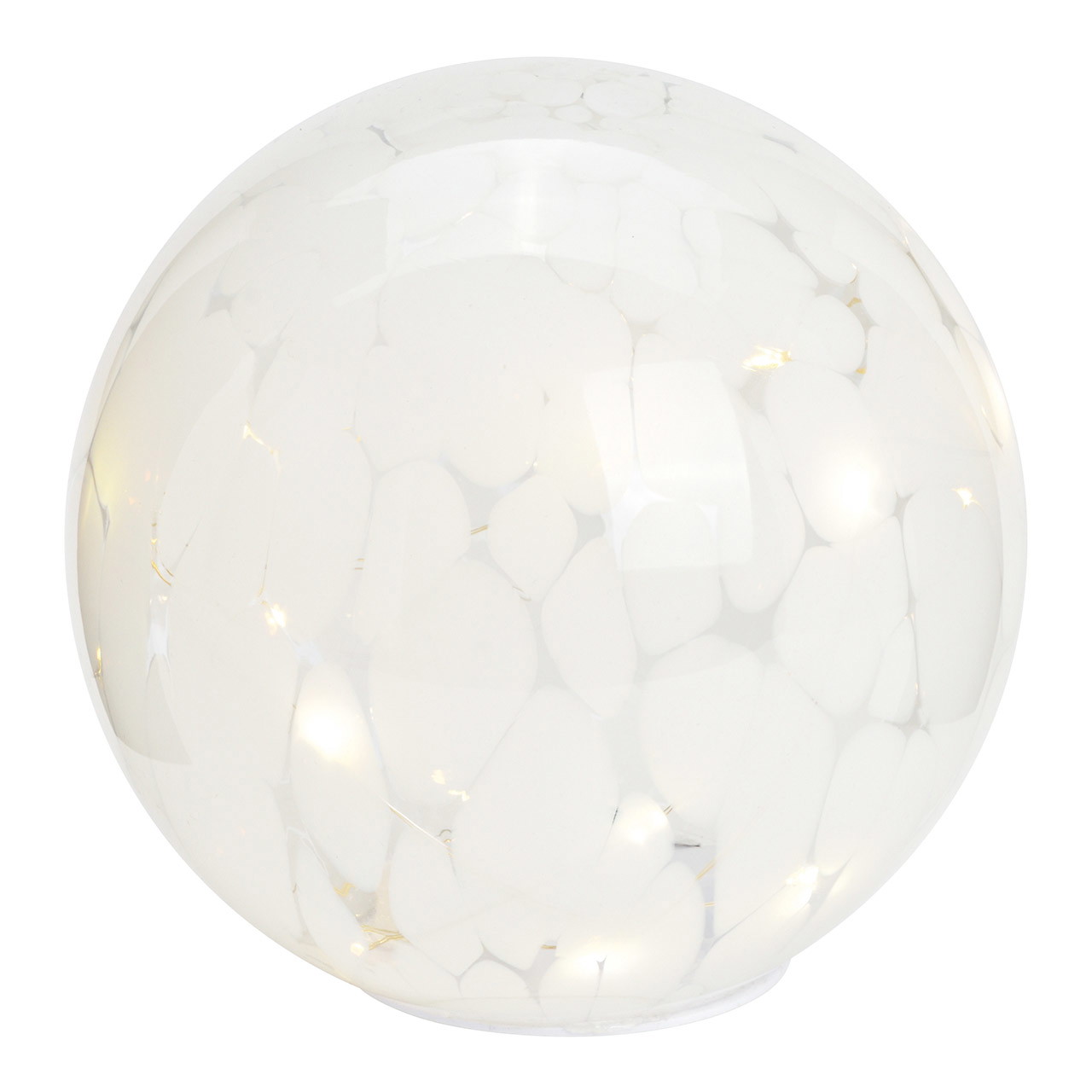 Bola luminosa con 15 LEDs, con temporizador 8/16 de cristal blanco Ø18cm Bola luminosa con 15 LEDs, con temporizador 8/16 de cristal blanco Ø18cm