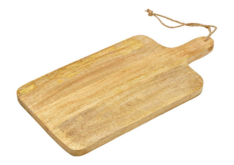 Tabla de cortar, tabla de servir de madera de mango natural (An/Al/Fo) 40x1,65x20cm