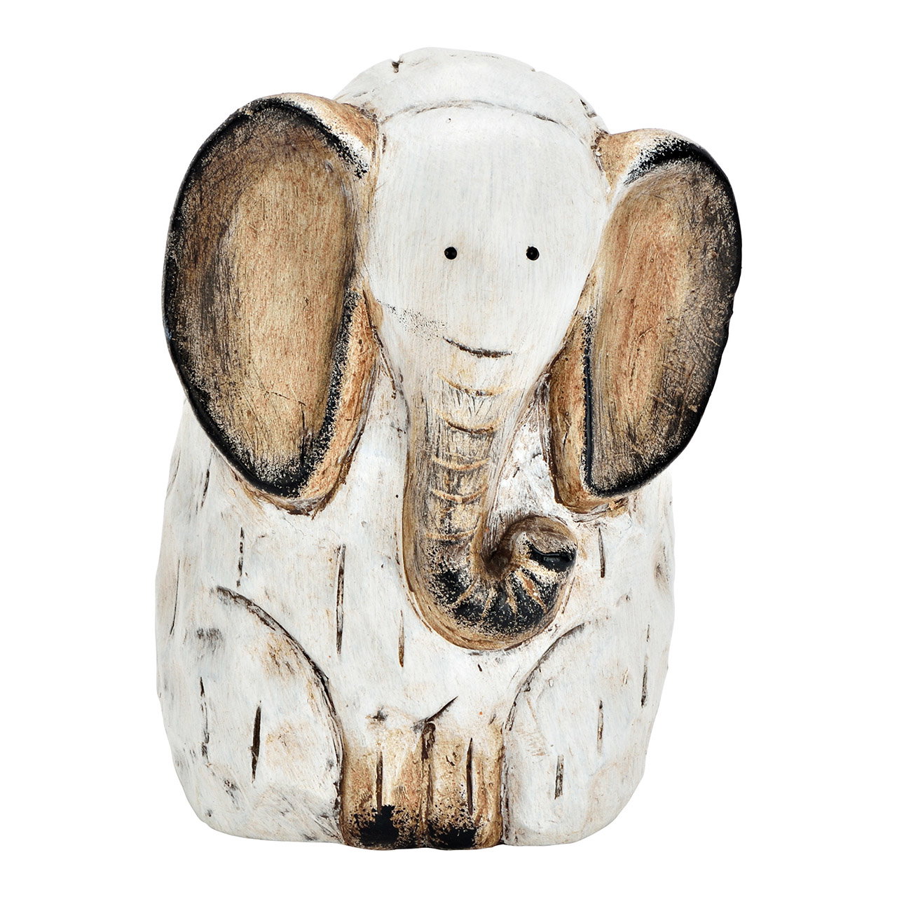 Elefant aus Ton weiß (B/H/T) 11x15x10cm Elefant aus Ton weiß (B/H/T) 11x15x10cm