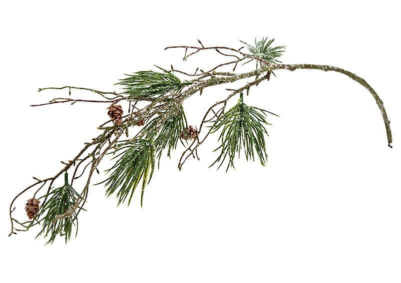 Pine branch with ice plastic green (H) 76cm