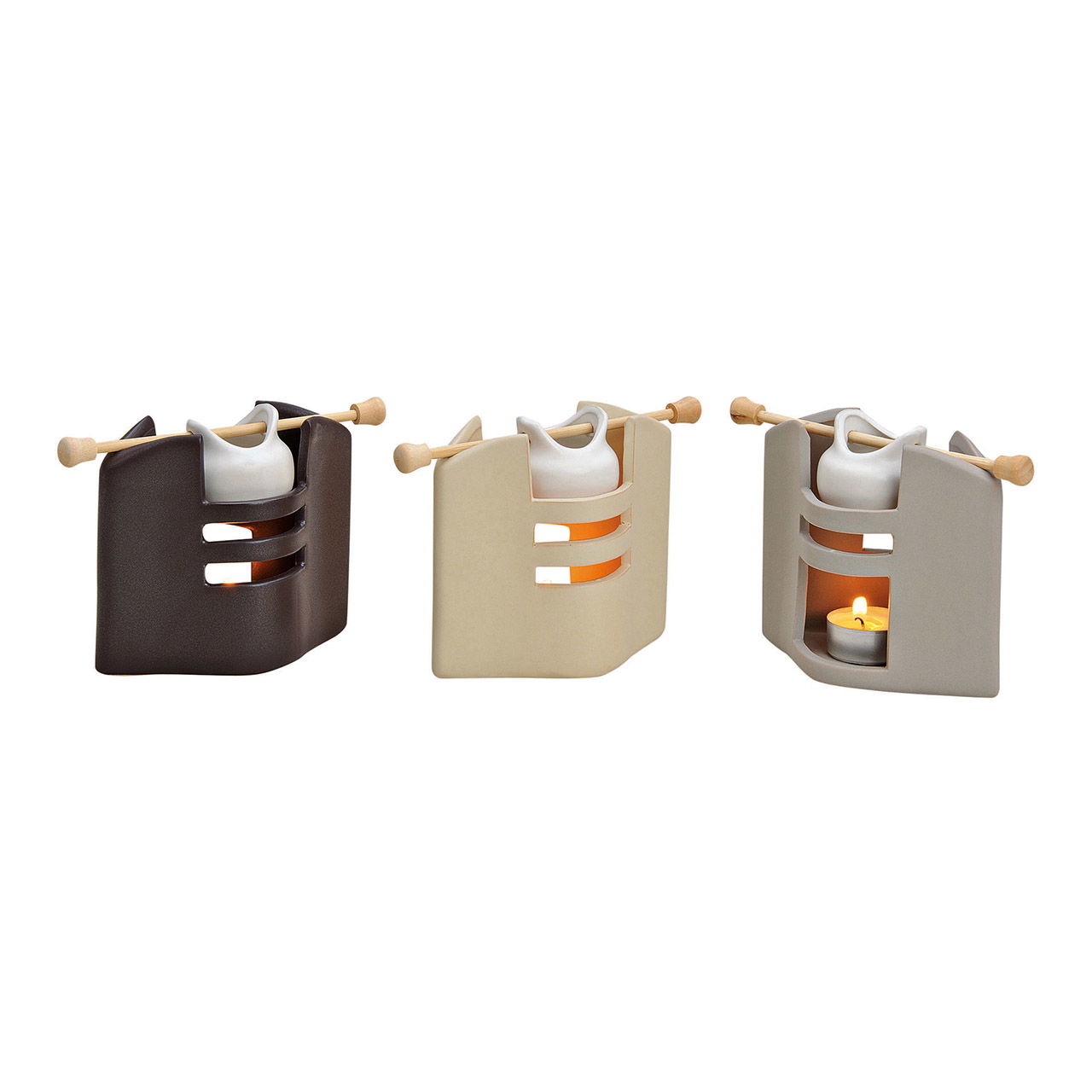 Brûle-parfum en céramique, 3 couleurs, L13 x P12 x H8 cm Brûle-parfum en céramique, 3 couleurs, L13 x P12 x H8 cm