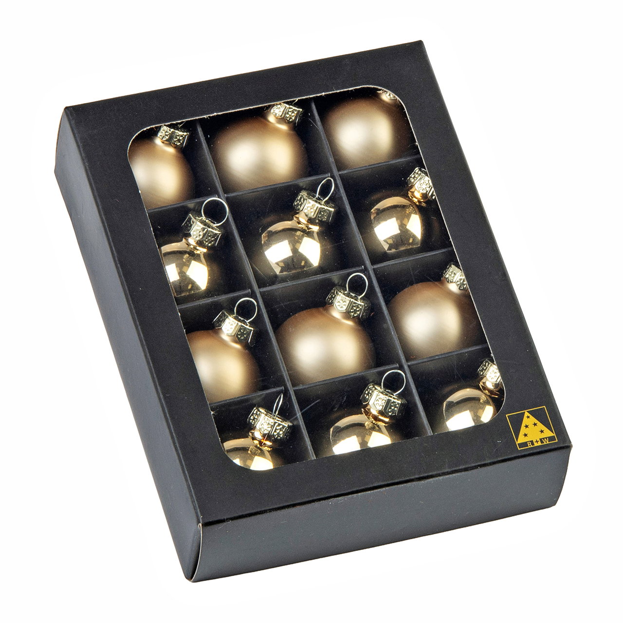 Weihnachtskugeln, Baumschmuck, Glasornament, Christbaumkleid, Goldfarben