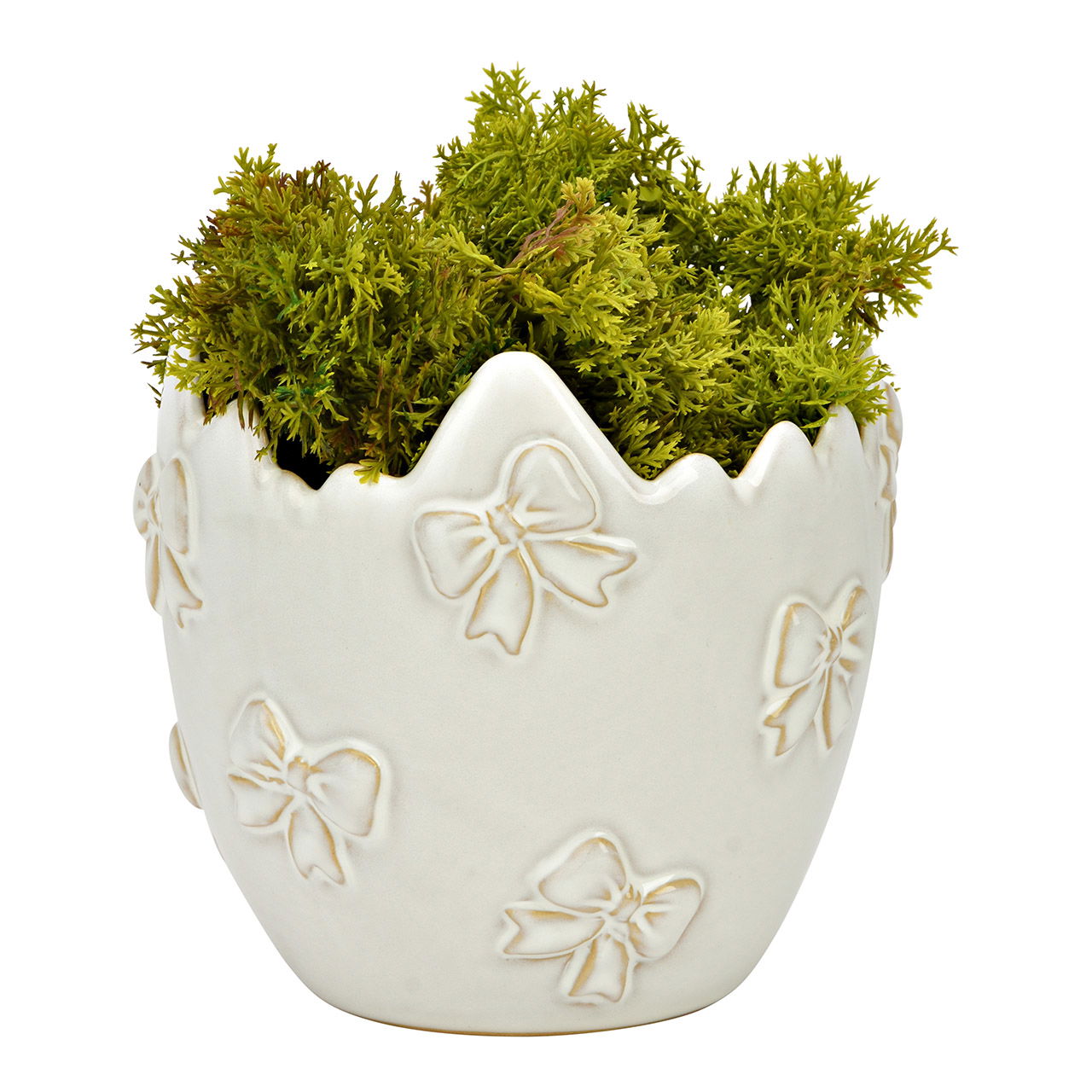 Decorative bowl made of porcelain, white (W/H/D) 13x13x13cm Topfpflanze, Moos, Krug, Pflanzgefäß, Töpferei