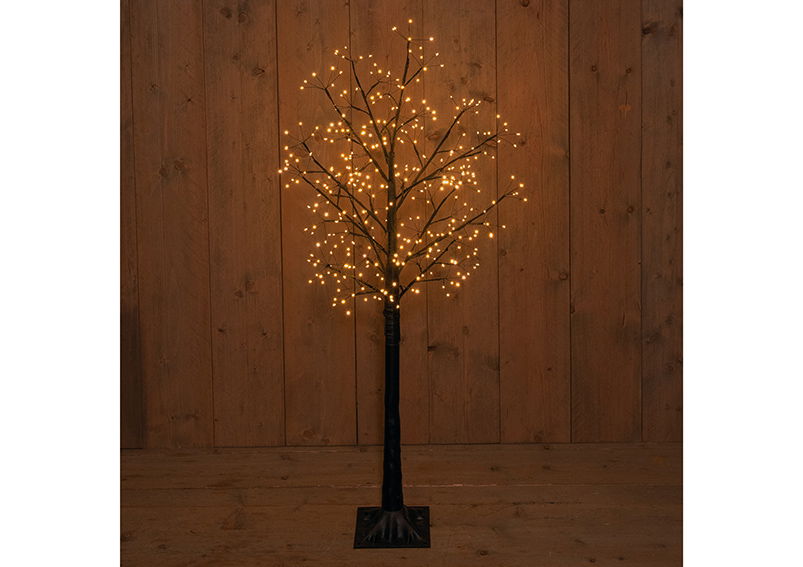 Oak 120cm 360 LED Classic Warm Light including 4 spikes, 4.5V IP44 Transformer 2.7vA, 5M cable, black (H) 120cm