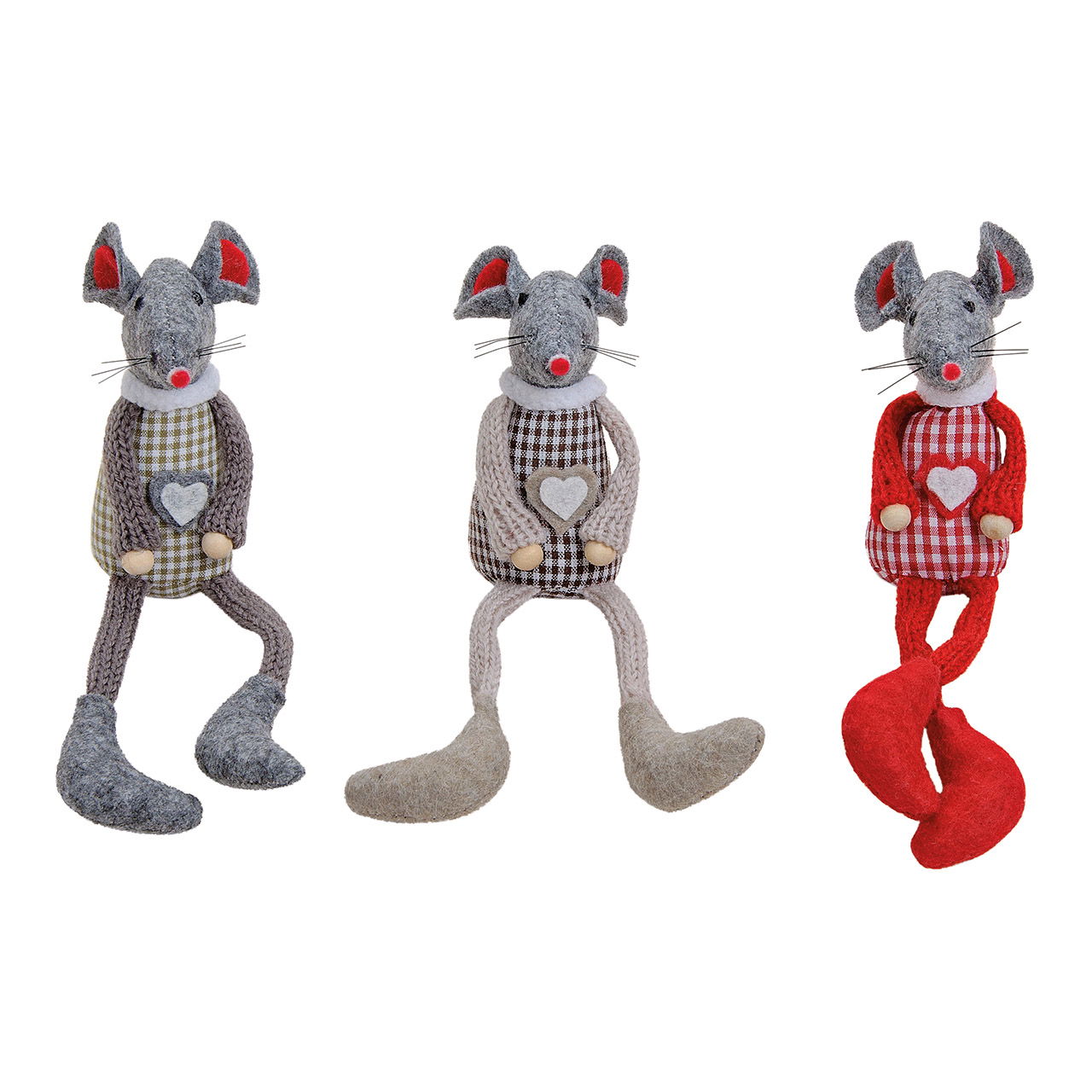 Kantenhocker Maus aus Filz/Textil, 3-fach sortiert (B/H/T) 3x16x3 cm Kantenhocker Maus aus Filz/Textil, 3-fach sortiert (B/H/T) 3x16x3 cm