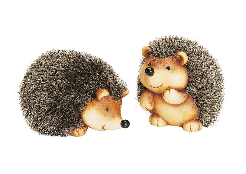 Hedgehog, clay/art.fur, ass. 1 9x22cm