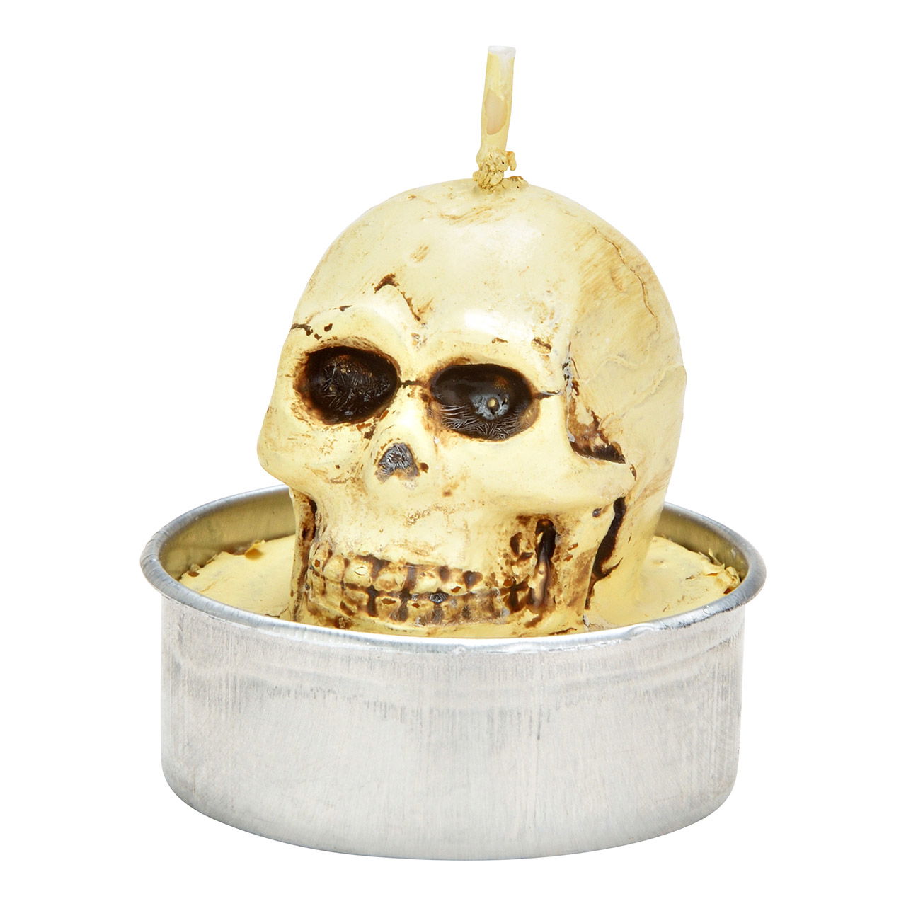 Teelicht-Set Totenkopf 4x5x4cm aus Wachs, 6er Set, Creme (B/H/T) 14x6x9cm Teelicht-Set Totenkopf 4x5x4cm aus Wachs, 6er Set, Creme (B/H/T) 14x6x9cm