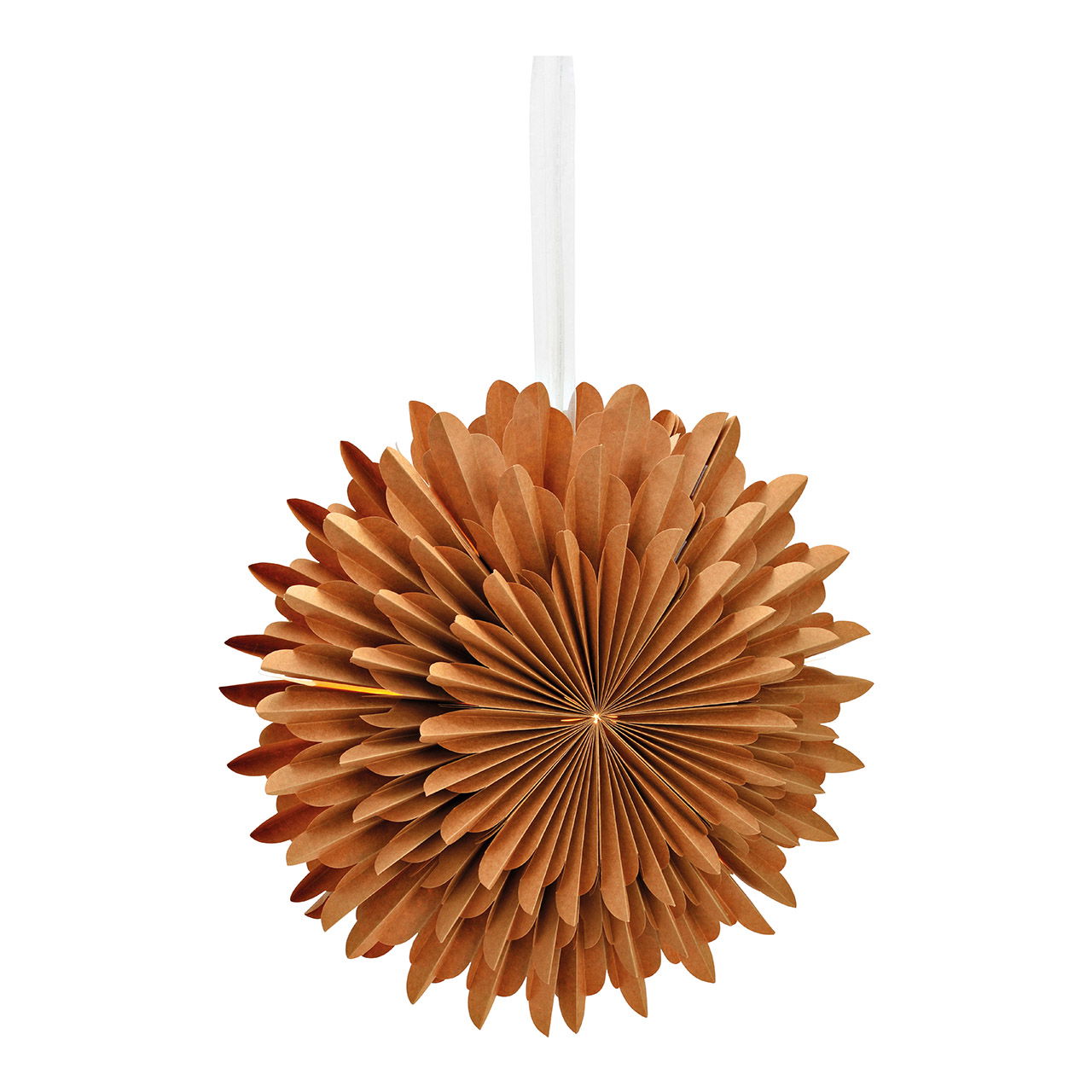 Leuchtschneeflocke aus Kraftpapier aus Papier/Pappe braun Ø50cm Leuchtschneeflocke aus Kraftpapier aus Papier/Pappe braun Ø50cm