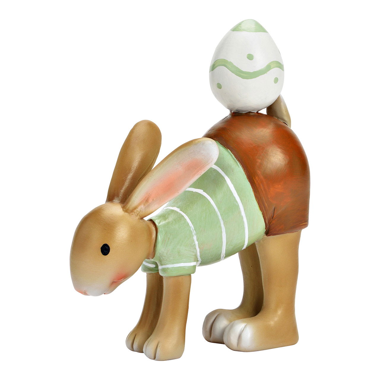 Yoga Hase mit Osterei aus Poly, Braun (B/H/T) 11x15x6cm Figur