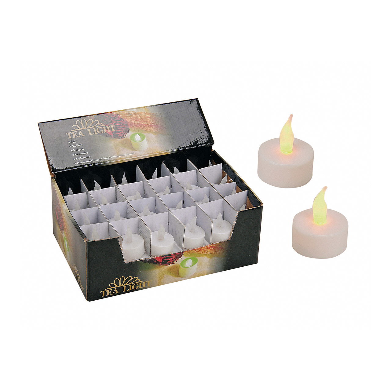 Velas de té LED, blancas, 48 piezas, Ø 4x5 cm