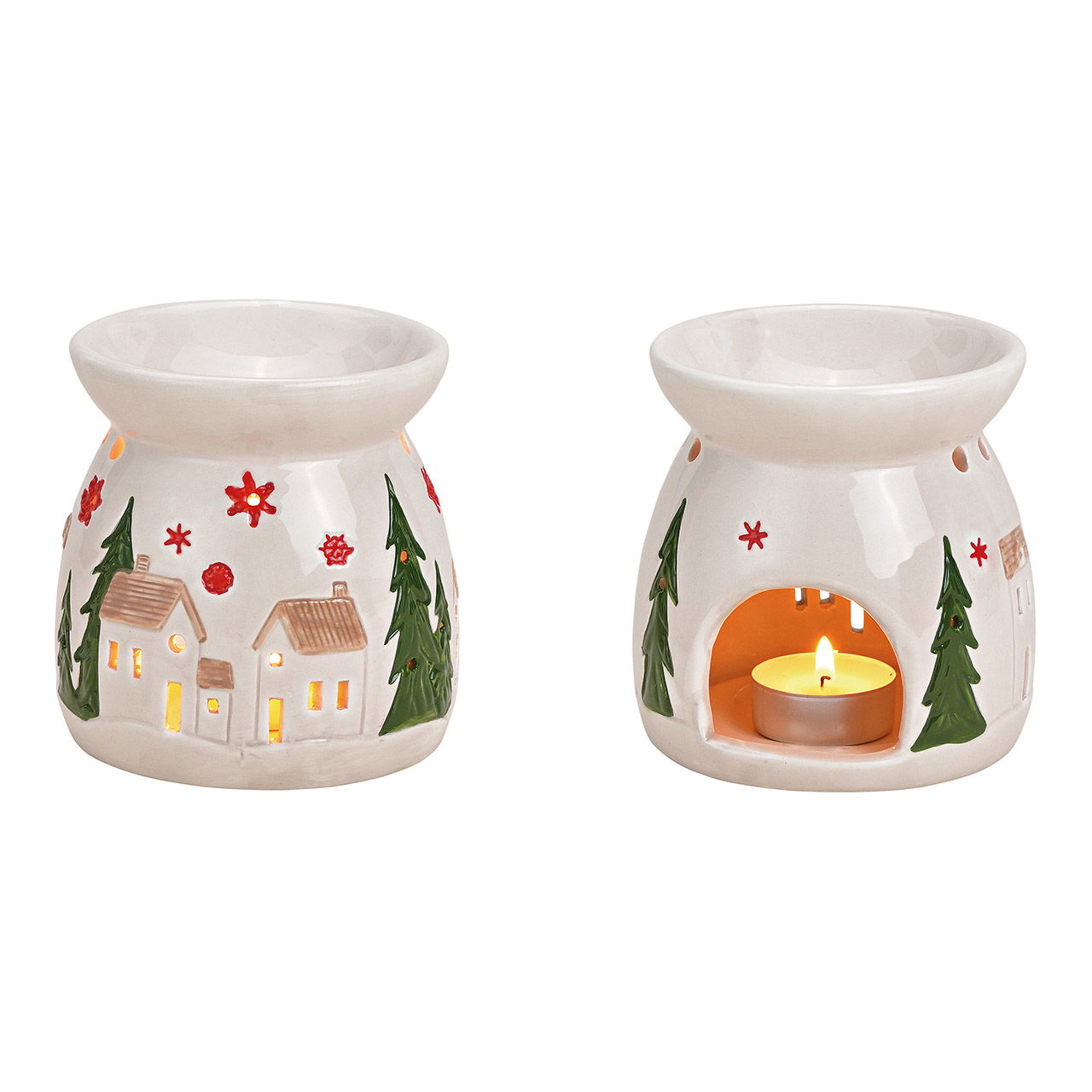 Duftlampe, Weihnachtsdekor aus Keramik Weiß (B/H/T) 10x11x10cm Duftlampe, Weihnachtsdekor aus Keramik Weiß (B/H/T) 10x11x10cm