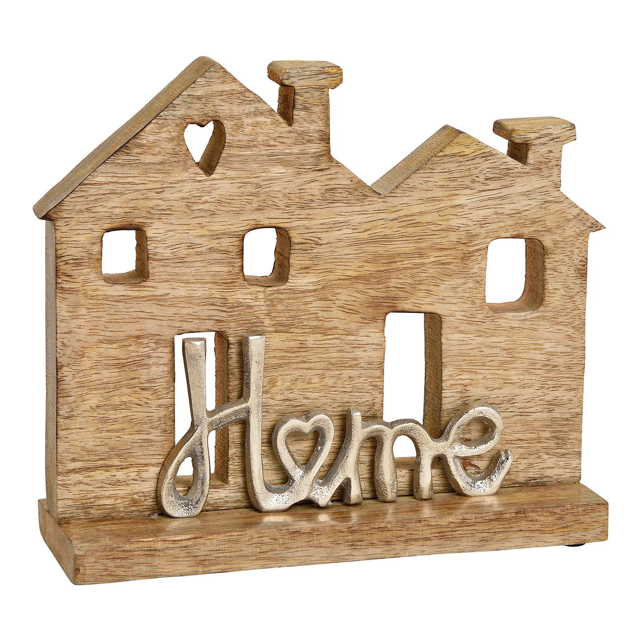 Aufsteller Haus mit Schrifzug "Home" aus Metall/Holz, Braun/Gold (B/H/T) 24x21x7cm Aufsteller Haus mit Schrifzug "Home" aus Metall/Holz, Braun/Gold (B/H/T) 24x21x7cm