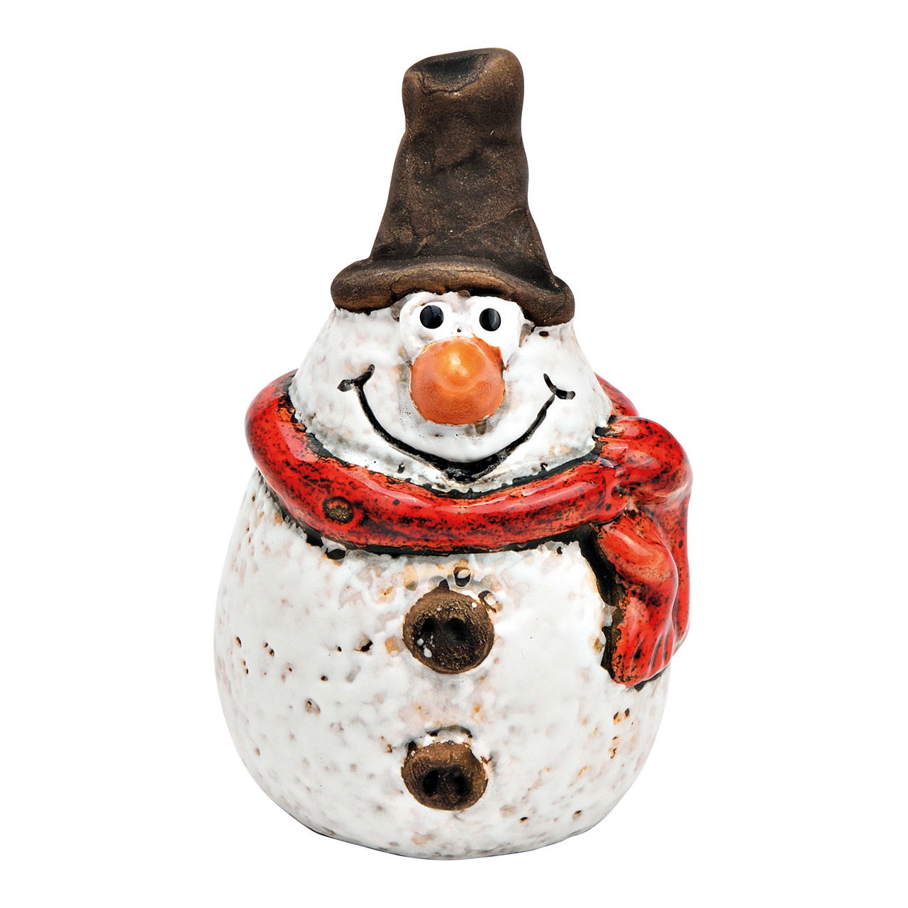 Snowman made of white stoneware (W/H/D) 6x8x5cm