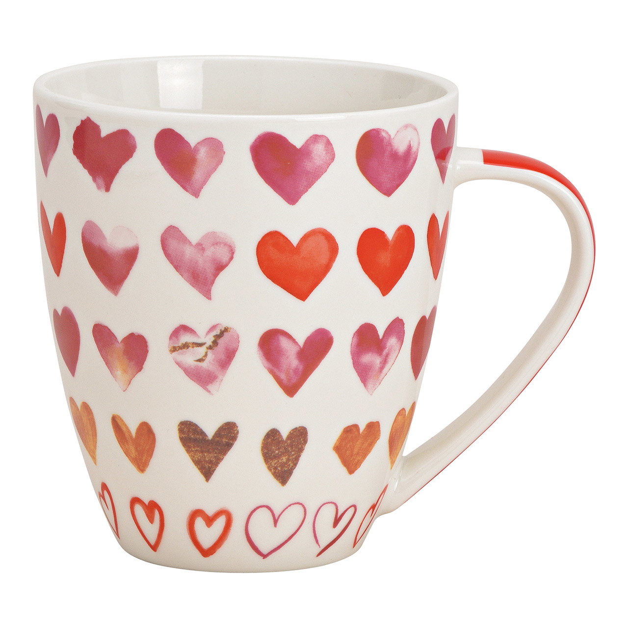Tazza Amore Con Manico A Cuore E Coniglietti: Messaggio D'Amore Tedesco, Capacità 325 Ml, Idea Regalo Romantica