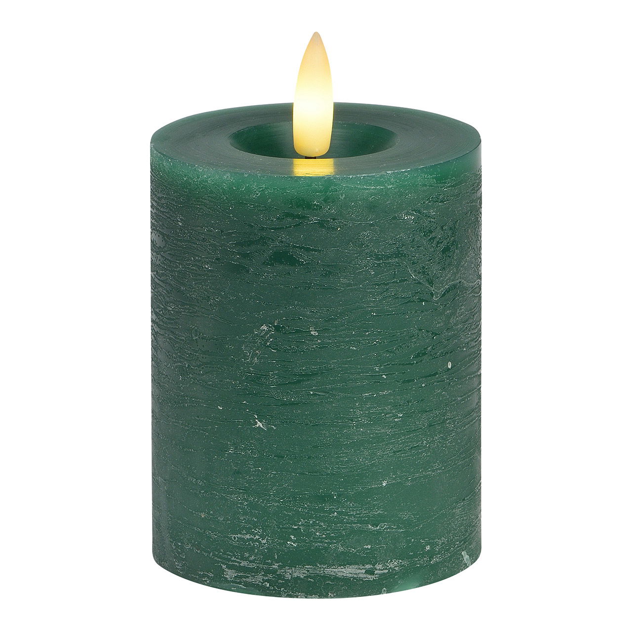 Candle LED green, flickering light, exclusive 2xAAA made of wax (W/H/D) 7x9x7cm