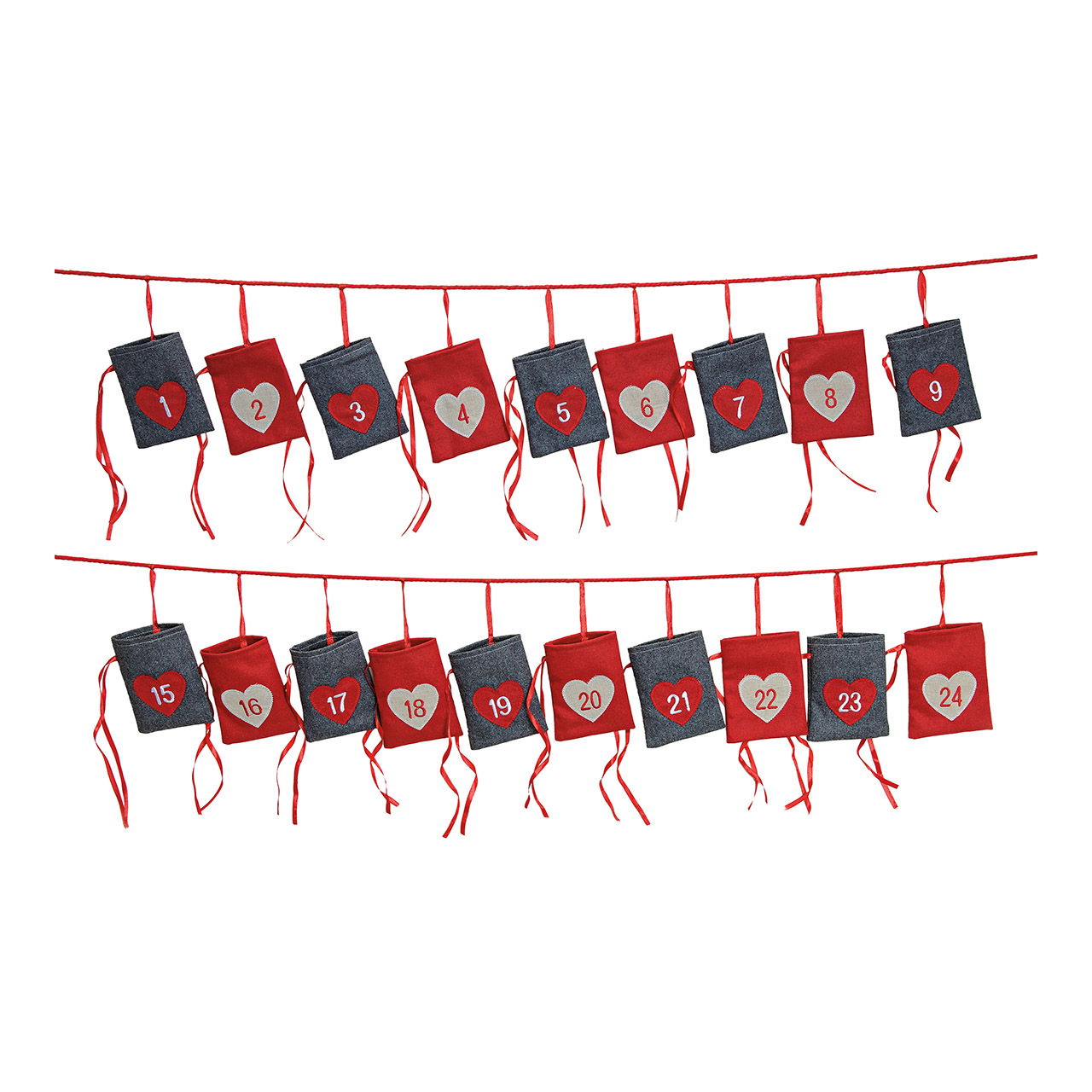 Adventskalender van textiel, 24 zakjes, 340 cm Adventskalender van textiel, 24 zakjes, 340 cm