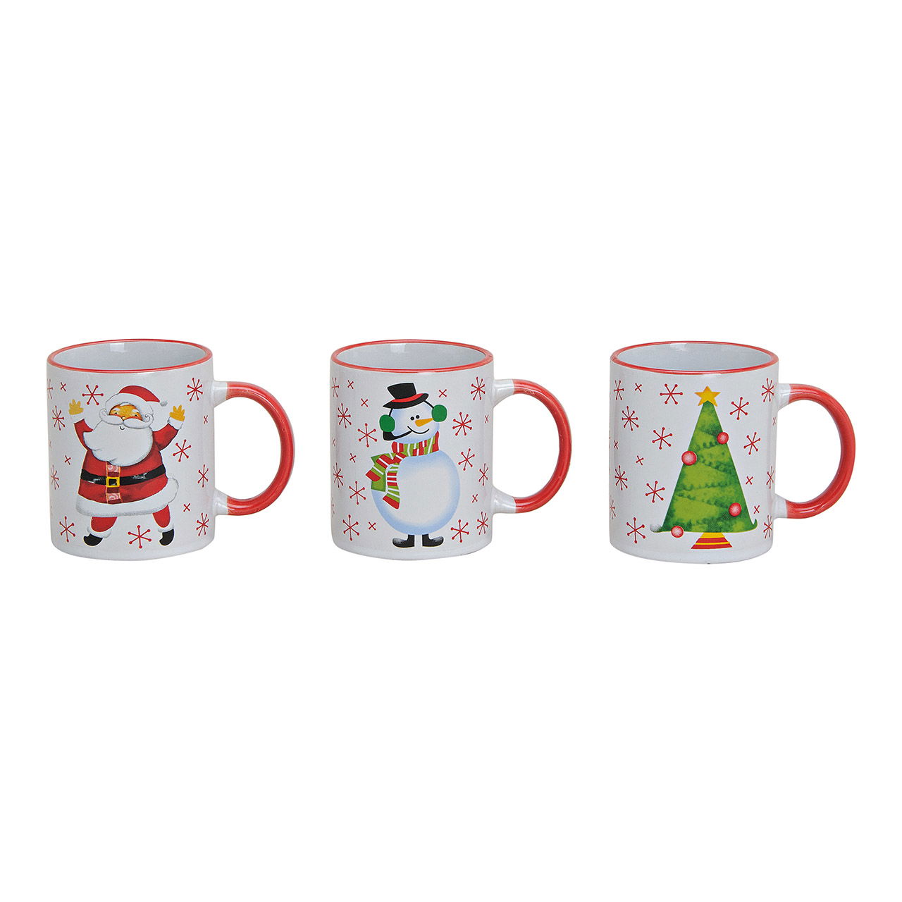 Mok Kerstmotief keramiek, 3 assorti (B(H/D) 12x9,5x8 cm, 300ml