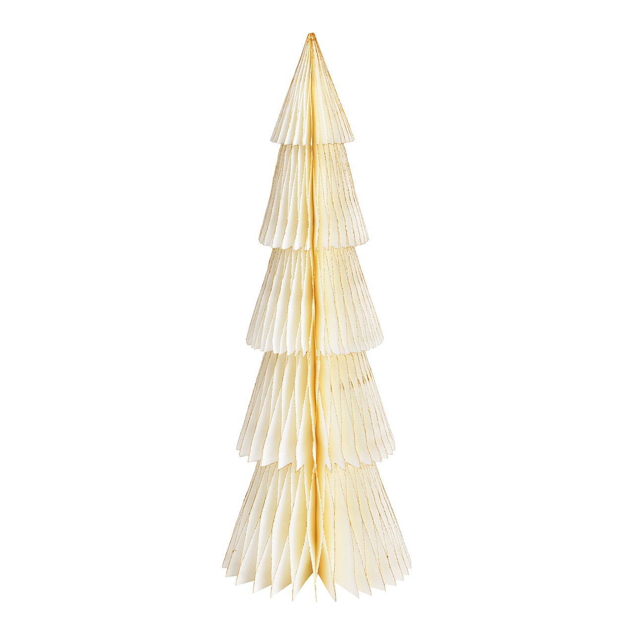 Honeycomb Christmas tree stand with glitter made of paper/cardboard white (W/H/D) 14x40x14cm