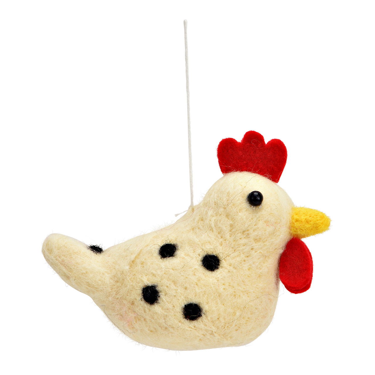 Felt/plastic chicken hanger, white (W/H/D) 11x9x5cm