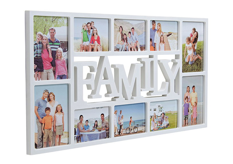 Cadre photo Family pour 10 photos, en plastique, L71 x H36 cm