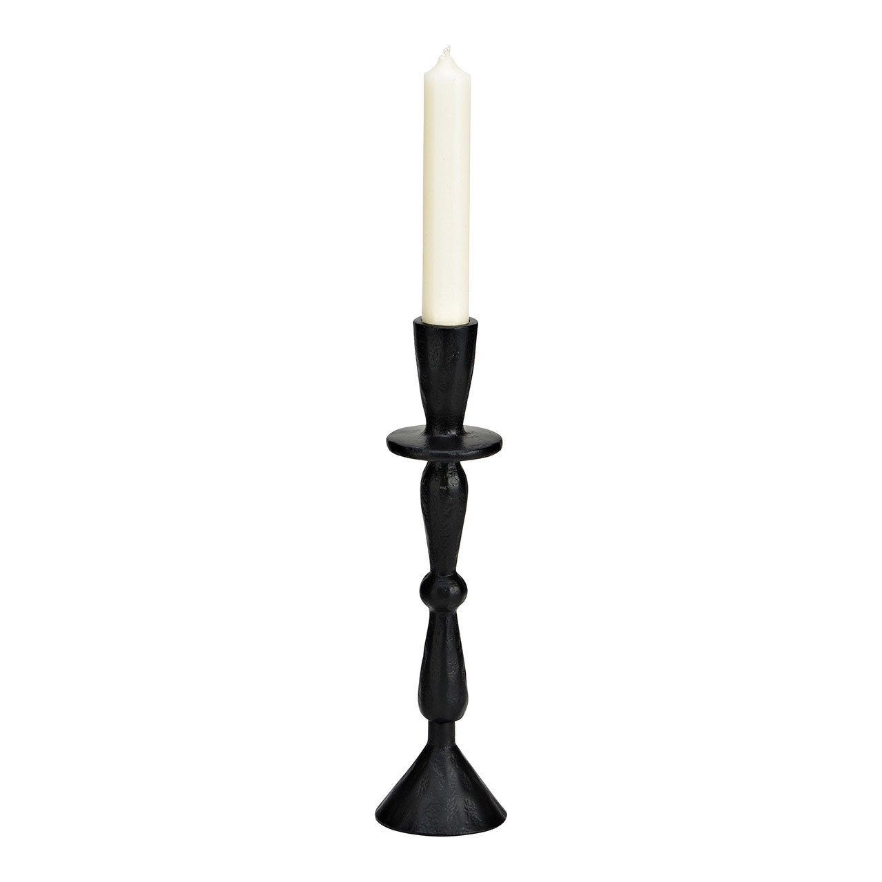 Black metal candle holder (W/H/D) 6x24x6cm Black metal candle holder (W/H/D) 6x24x6cm