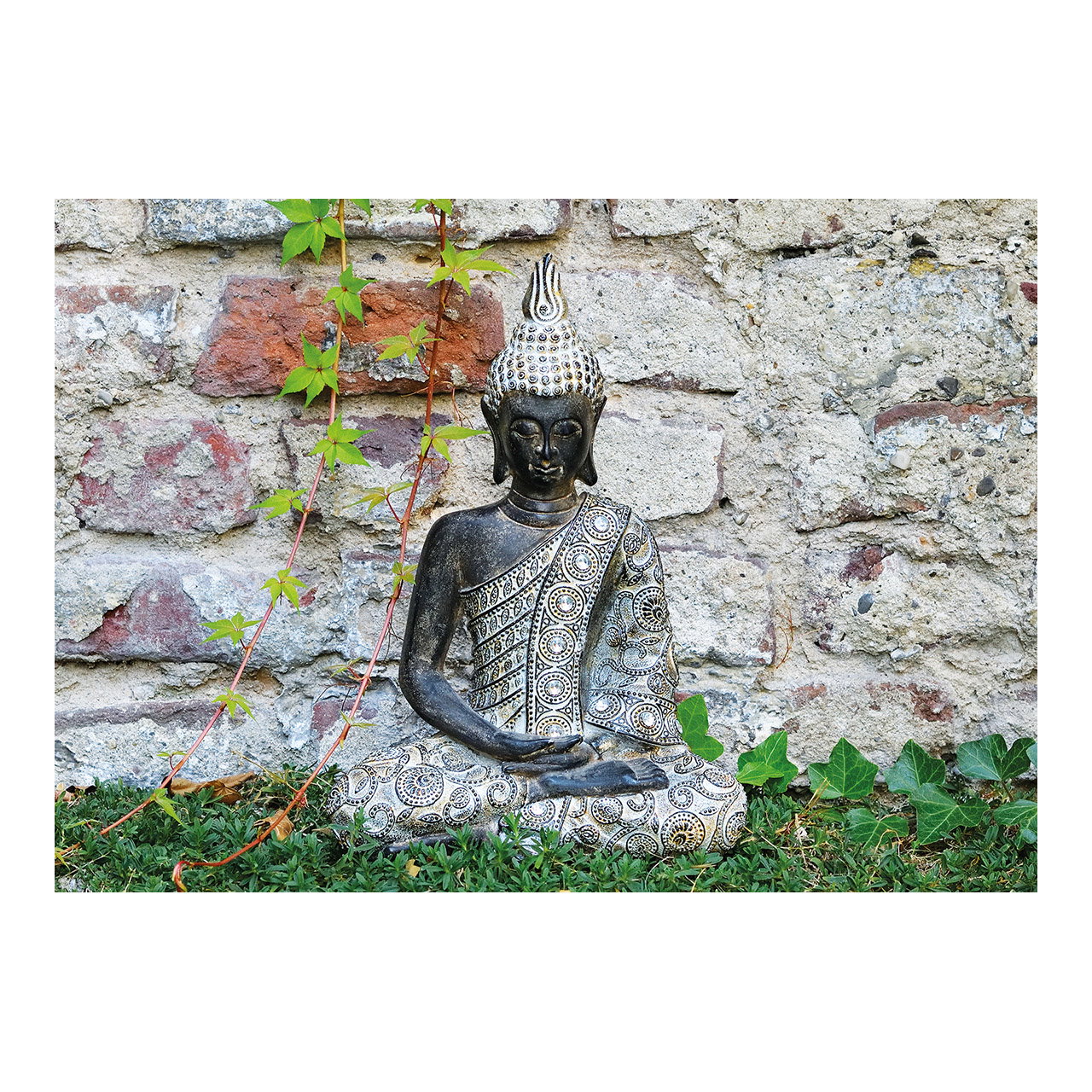 Buddha-Statue, Meditationsstatue, Stein-Skulptur, Dekorative-Statue, Gartenstatue