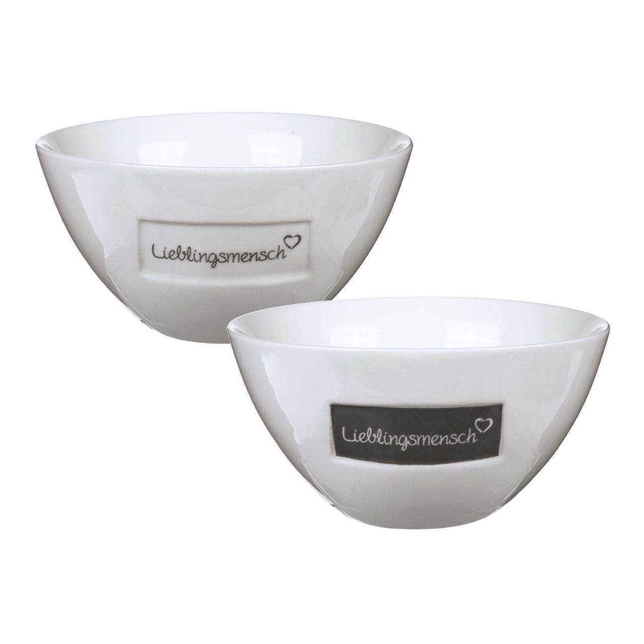 Müslischale "Lieblingsmensch" aus Porzellan, 2-fach, Weiß (B/H/T) 13x7x13cm 400ml Müslischale "Lieblingsmensch" aus Porzellan, 2-fach, Weiß (B/H/T) 13x7x13cm 400ml