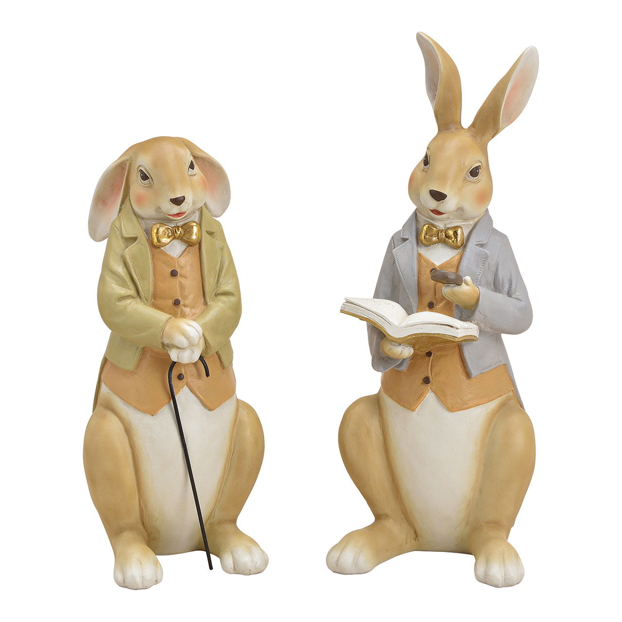 Bunny made of poly beige 2-asst, (w/h/d) 15x40x13cm 16x33x13cm