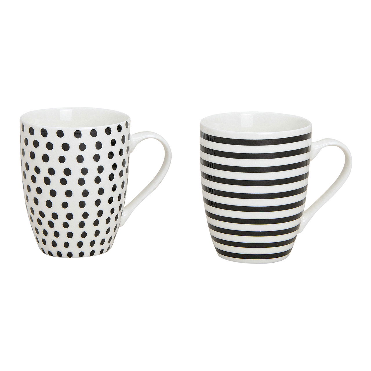 Tazza punti/strisce di ceramica, 2 assortiti, 10 cm