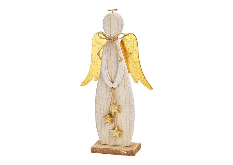 Aufsteller Engel aus Holz Gold (B/H/T) 15x28x5cm