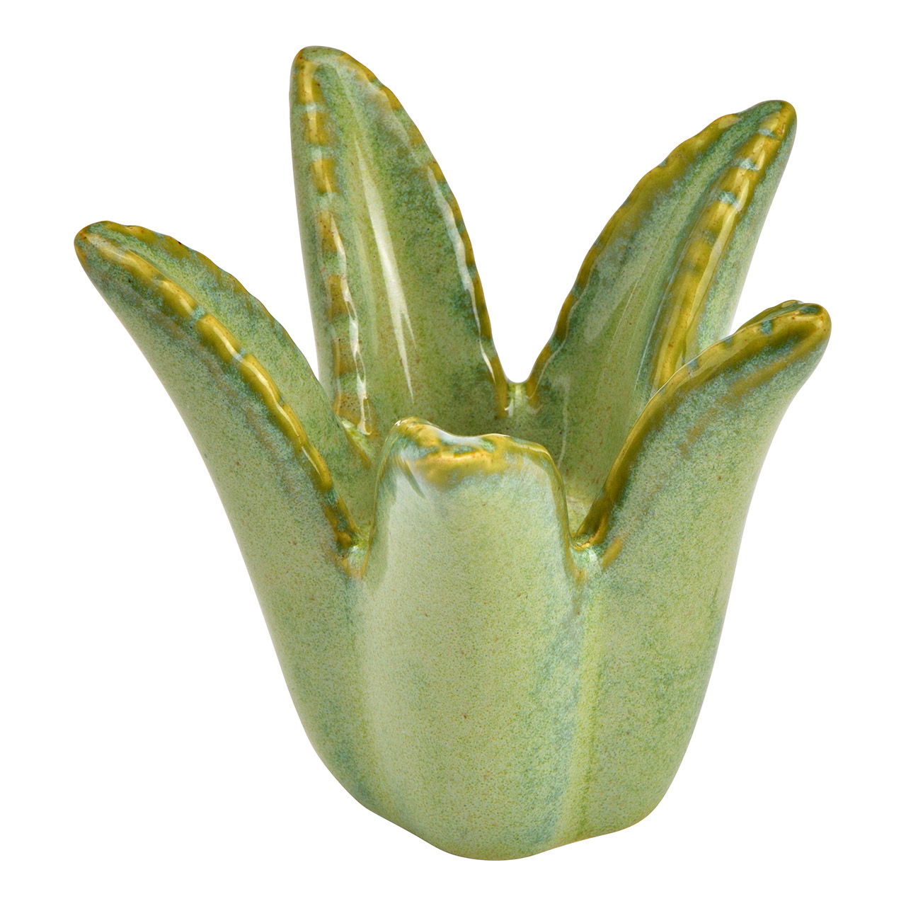 Candle holder plant made of ceramic, green (W/H/D) 10x8x10cm Candle holder plant made of ceramic, green (W/H/D) 10x8x10cm