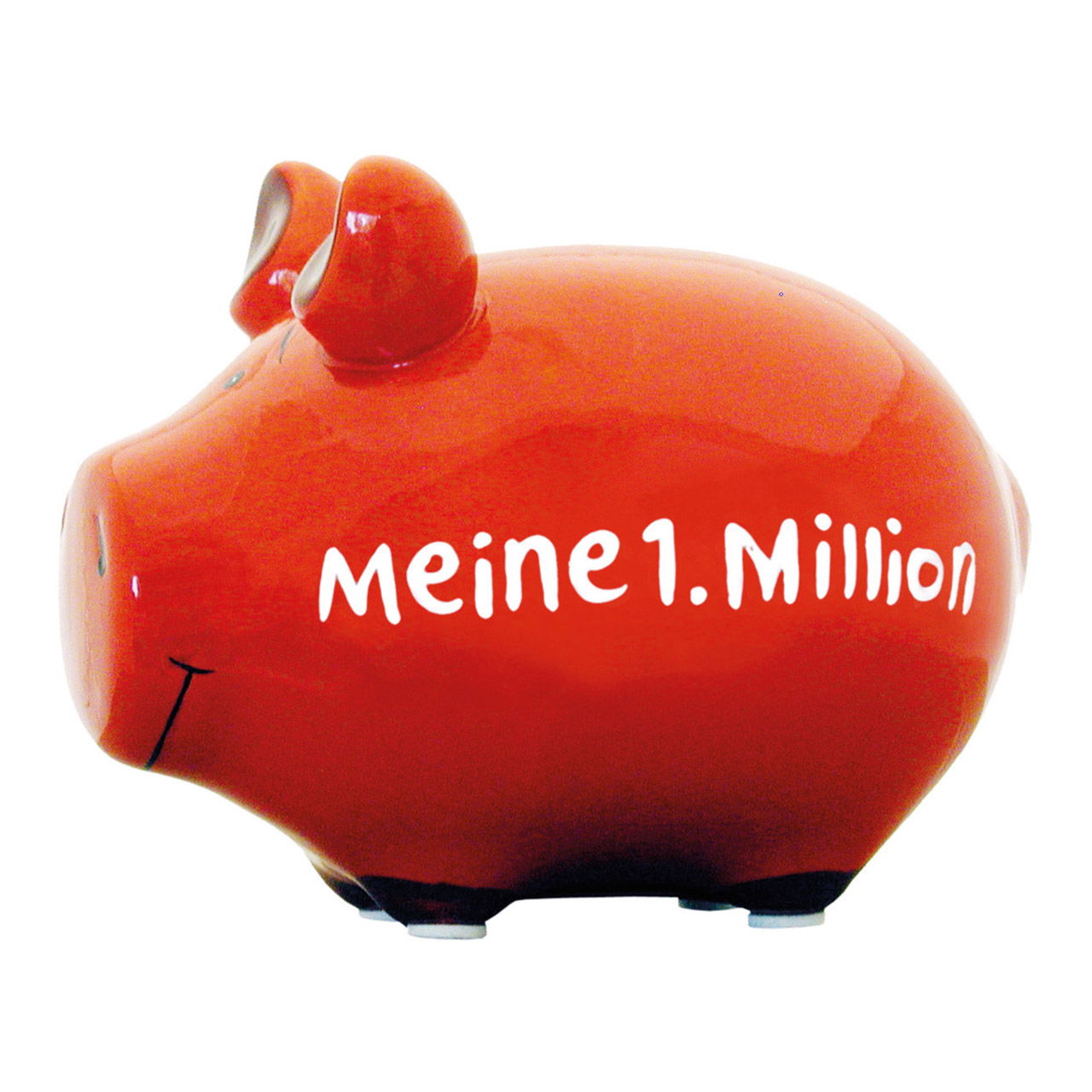 Tirelire KCG petit cochon, Mon 1er million, en céramique (L/H/P) 12,5x9x9 cm