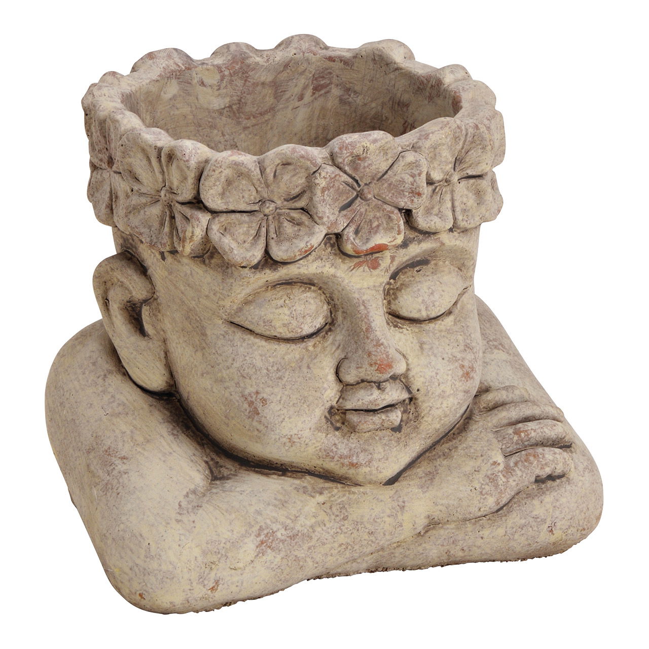 Maceta de cemento cabeza gris (A/A/P) 16x15x14cm Maceta de cemento cabeza gris (A/A/P) 16x15x14cm