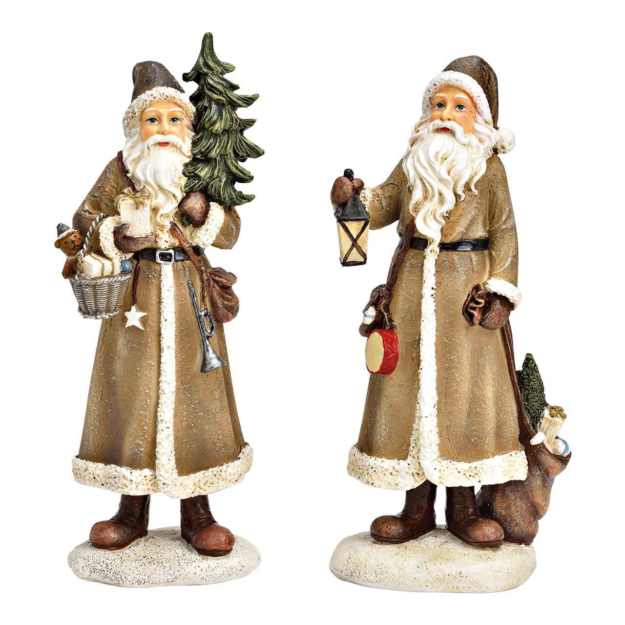 Santa Claus made of poly brown 2-fold, (W/H/D) 12x28x9cm