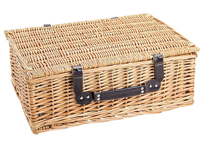 Picknickkorb für 4 Personen aus Weide, 25-teilig, B54 x T37 x H21 cm