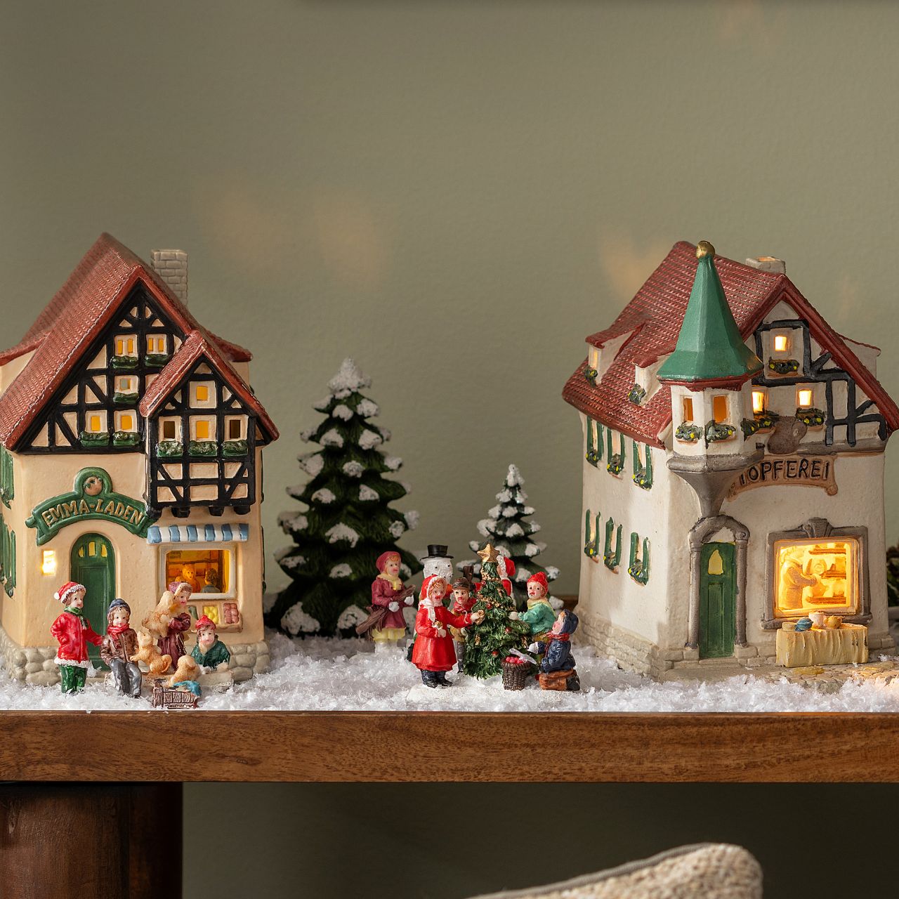 Wurm Lichthaus Miniature, Töpferei, Haus, Fenster, Figur