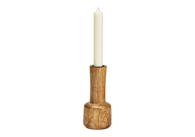 Kerzenhalter aus Mangoholz natur (B/H/T) 7x15x7cm