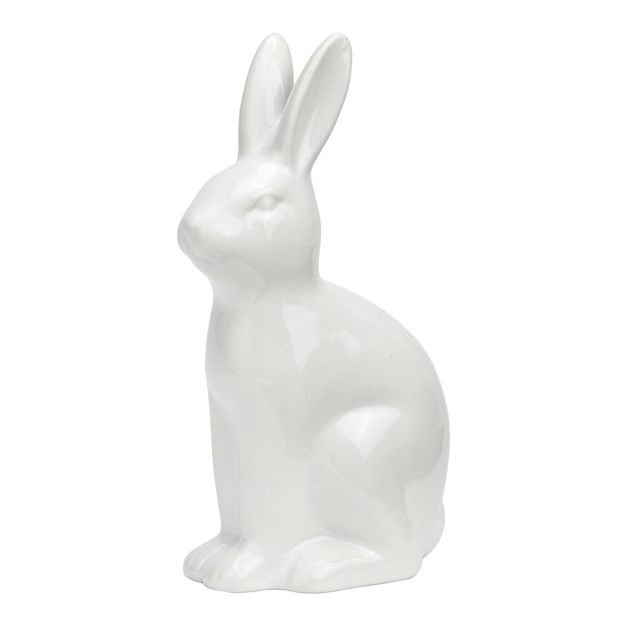 White ceramic rabbit (W/H/D) 8x16x6cm Tier, Säugetier, Hase