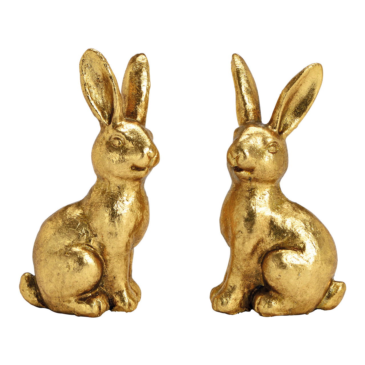 Hase aus Poly gold 2-fach, (B/H/T) 8x14x6cm