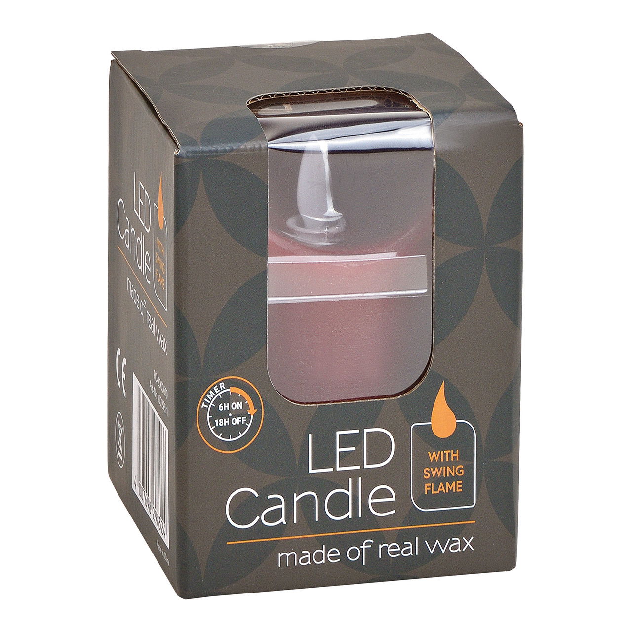 Candle led, flickering light, with timer made of wax bordeaux (w / h / d) 7.5x12.5x7.5cm