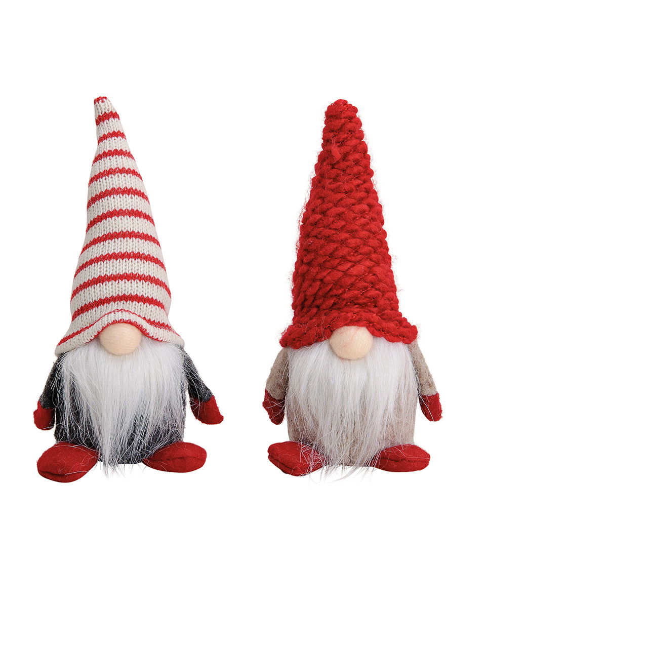 Gnomo navideño decorativo de tela, rojo y blanco, 2 pliegues, (A/A/A) 7x18x6 cm Bekleidung, Hut, Spielzeug