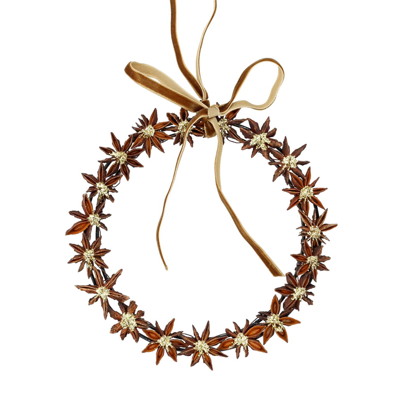 Hangkrans met steranijs van natuurlijk materiaal bruin (B/H/D) 15x15x1cm Zubehor, Schmuck, Halskette