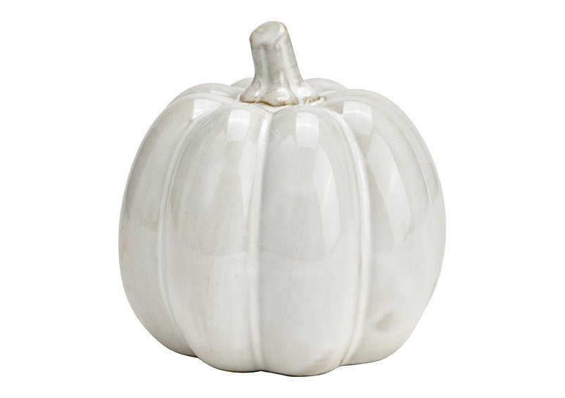 Porcelain pumpkin white (W/H/D) 9x9x9cm