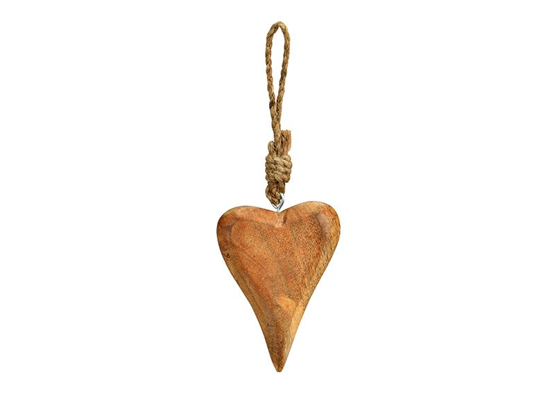 Hanger heart of mango wood natural (W/H/D) 7x9x2cm