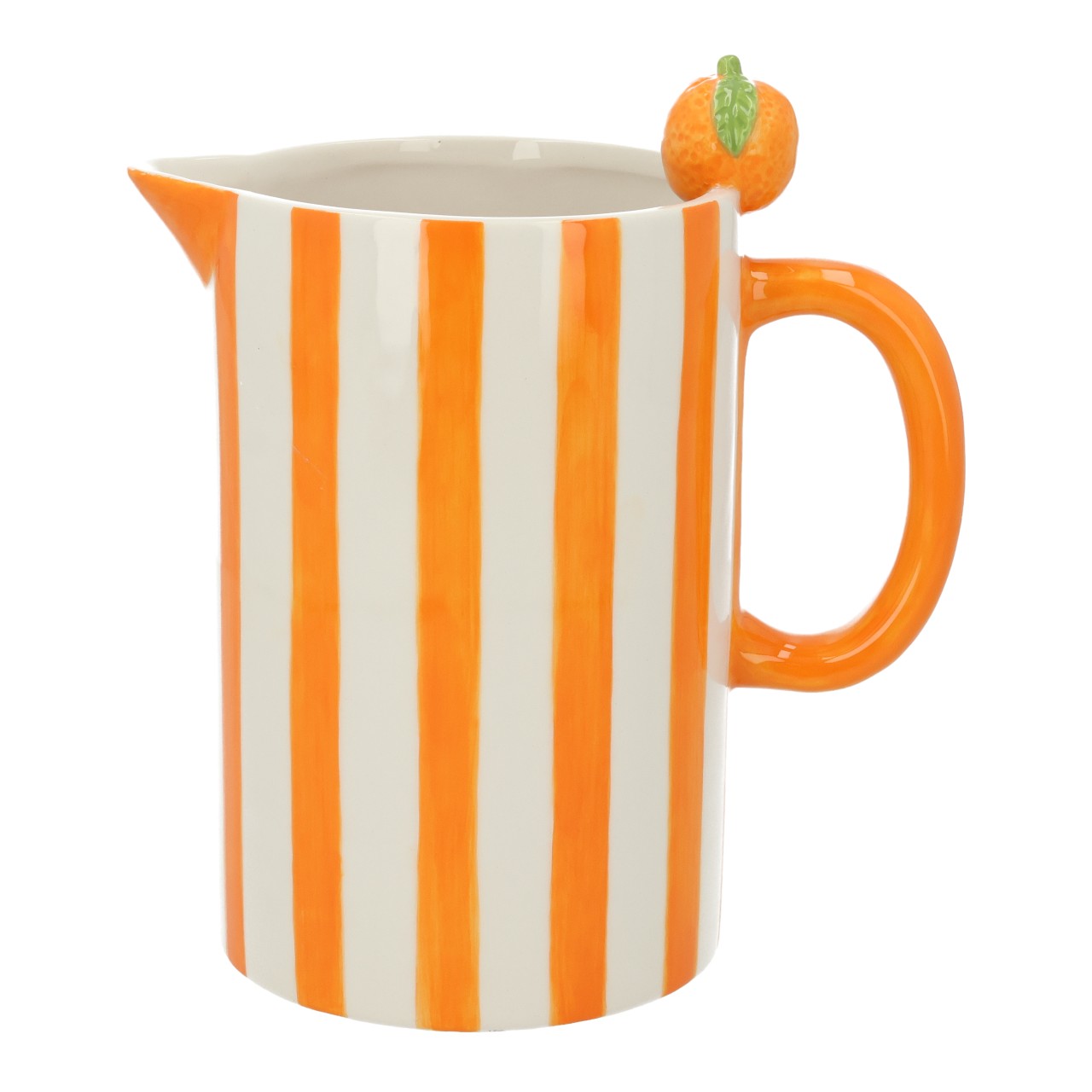 Vaso/brocca arancione in ceramica (L/A/P) 18x20x11 cm Tasse, Becher, Orangestripes, Keramik, Kanne