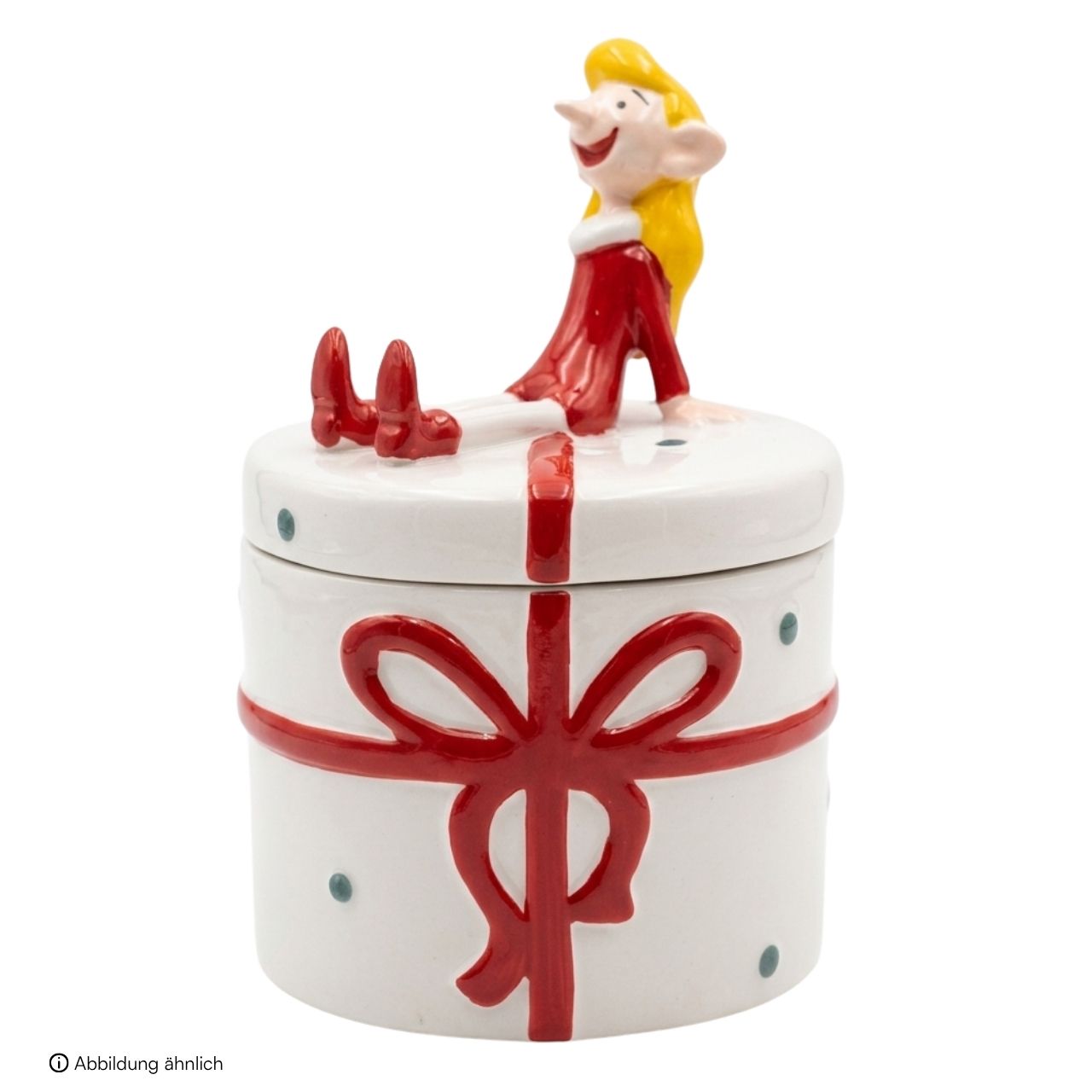 Geschenkbox, Weihnachtsbox, Trommelbox, Figur, Keramik